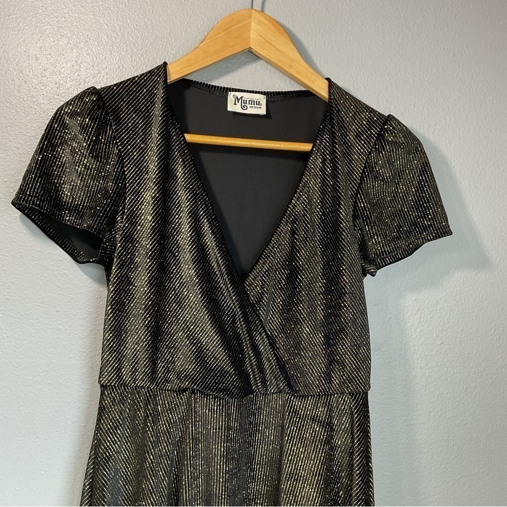 Show Me Your Mumu Women Gold/black Casual Dress Medium D126 - Picture 2 of 6